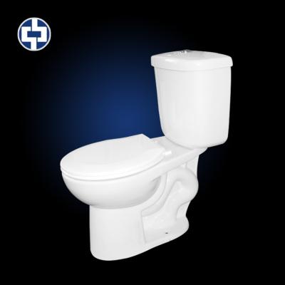 China Economical Double-Stream Washdown Both Types Of Flush Around Siphonic Two Piece Ceramic Toilet for sale