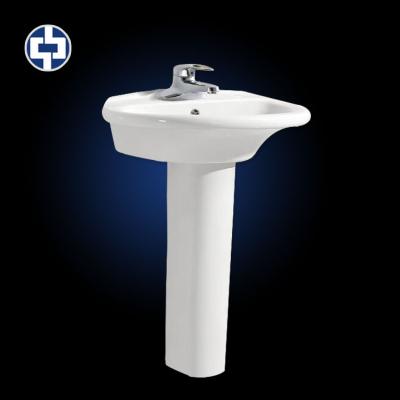 China Eco-friendly save water fresh-hot-exchange faucet pedestal wash sink bathroom face wash basin with pedestal for sale