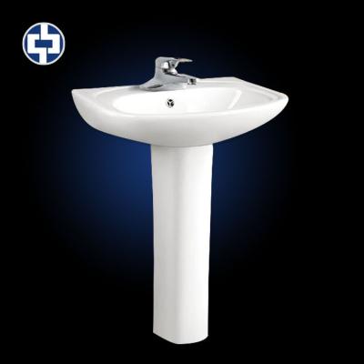 China Water Cool-Hot-Exchange Faucet Pedestal Eco-friendly Save Wash Sinks Round Shape Ceramic Bathroom Basin Sink Pedestal For Alibaba Hot Sale for sale