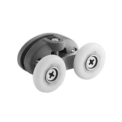 China Durable Cheap Price Shower Room Nylon Parts Double Rollers, Swing Wheels, Guide Wheels For Sliding Glass Door for sale