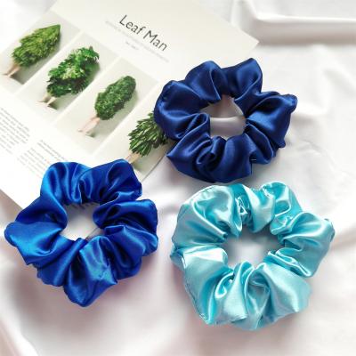 China Wholesale scrunchy hair band women fashion satin hair scrunchies girl solid satin accessory for sale