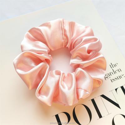 China European and American style satin hair ties luxury non-toxic 100% polyester imitate silk hair scrunchy bands like scrunchies with package for sale