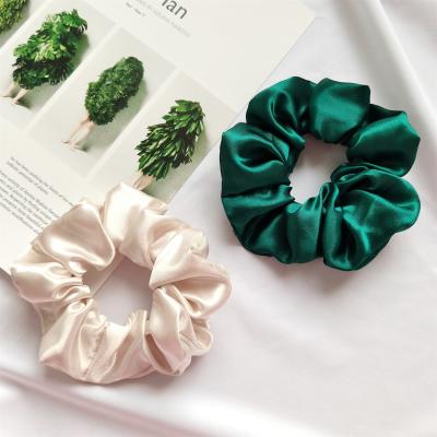 China Fashion Good Quality Hair Bands Factory Directly Satin Silk Hair Scrunchies For Women Lace White Blue Scrunchies for sale