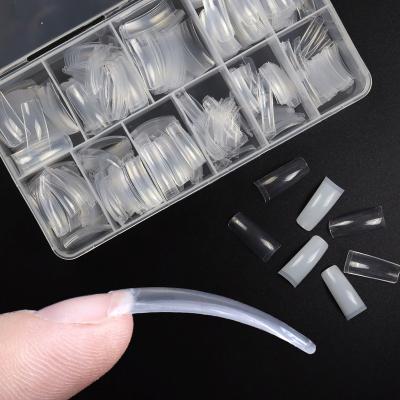 China Flexibility 2022 New Tips 550pcs/bag Nail Art Half Cover Square Head False Nail Tips ABS Artificial French Nail for sale