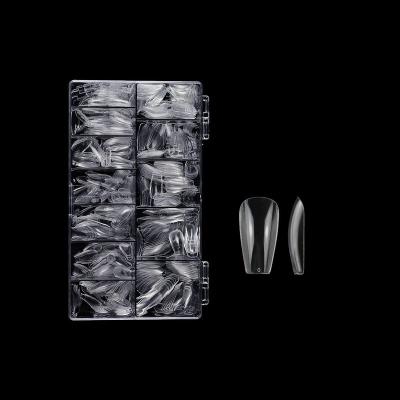 China Flexibility New Arrival Box Packing Nail Tips 504pcs Clear Seamless Short T Shape C Curve Tapered Square Nail Tips for sale