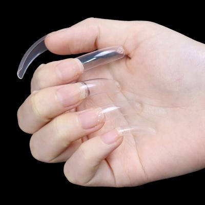 China Flexibility 550 PCS Wholesale Clear/Nature Square Nail Tips, Nail Supplies Half Cover Nail Tips for sale