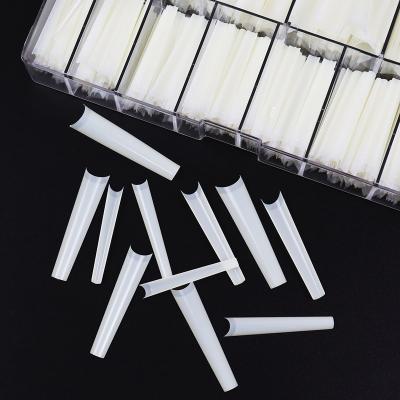 China Private Label Extra Long Coffin Flexibility Cover Nail XXXL Half Tips Artificial Nails With 12 Sizes No C Curve for sale