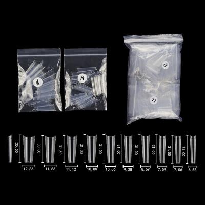 China 500pcs/bag Flexibility Coffin Nail Tips Half Cover Extension Extra Long Flat French Acrylic Denim False Manicure Press On Tip Salon for sale