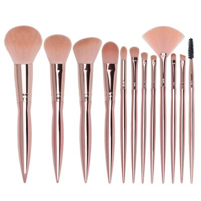 China Angular Blush Anzini 2023 new 12 plastic handle fiber hair cosmetics brush set High Quality Wholesale Custom Logo Makeup Brush Set for sale