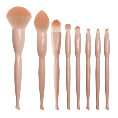 China Angular Blush Anzini 8pcs Professional makeup tools Spot wholesale plastic handle soft fiber hair  vegan makeup brush set for sale