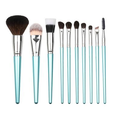 China Angular Blush Anzini 10pcs Starry Blue High end Makeup Tool Plastic Brush Handle Wool  Spot wholesale Professional Makeup Brush set for sale