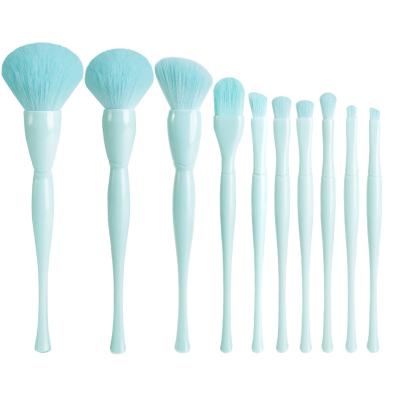 China Angular Blush Anzini 10Pcs Professional Cosmetics  brushes Environmental Eco- friendly fiber bristles Spot wholesale vegan  makeup brush set for sale