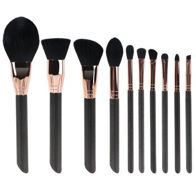 China Angular Blush Anzini 12pcs wooden handle makeup brush set stock wholesale custom logo make-up brush factory direct makeup brush set for sale