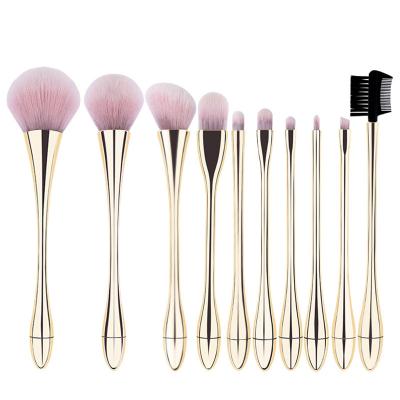 China Angular Blush anzini small waist 10 makeup brushes set factory direct makeup brushes can be customized logo makeup brushes support OEM/ODM for sale