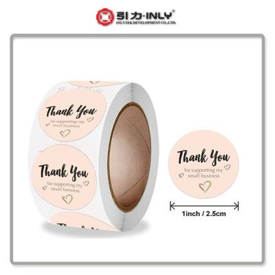 China Waterproof 1.5 Inch Thank You Stickers Rolls, 500 Pcs Rose Gold Thank You Stickers Lables for Baking Packaging, Envelope Seals, for sale