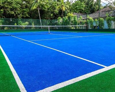 China Blue PP/PE Tennis Cricket Hockey Field Artificial Grass Sports Flooring Mat for sale