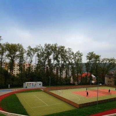 China Red Blue Green PP/PE Tennis Turf Synthetic Grass For Sports Court for sale