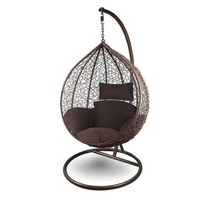 China Durable Metal Patio Rattan Comfortable Swing Chair Outdoor Egg Designs Modern Hanging for sale