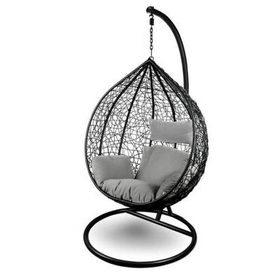 China Durable Hanging Lazy Chair Swing Pod Glider Rocking Furniture Outdoor Rattan Double Patio Swings Egg Seater Modern for sale