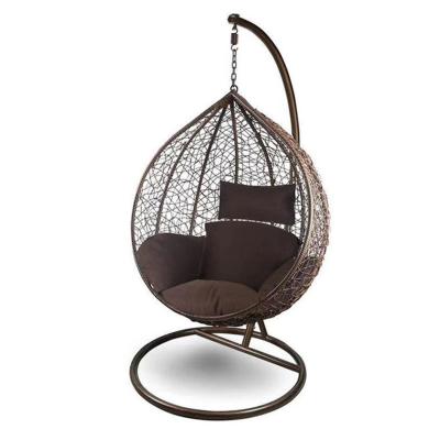 China Durable Metal Hanging Chair Patio Swings Outdoor Swing Canopy Large Size Basket Cushion Seat Rattan Double Wicker for sale