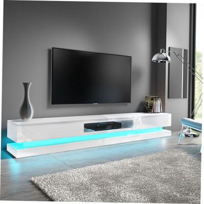 China Durable Living Room Furniture Black TV Stand Wood Used Head Unit Cabinet White High Gloss TV Shelf for sale