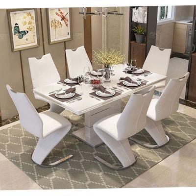 China (Size) Dining Table Set Furniture 6 Piece Modern Glass Clearance Adjustable Kitchen Dining Tables And Chairs For Cheap Sets Of 4 for sale