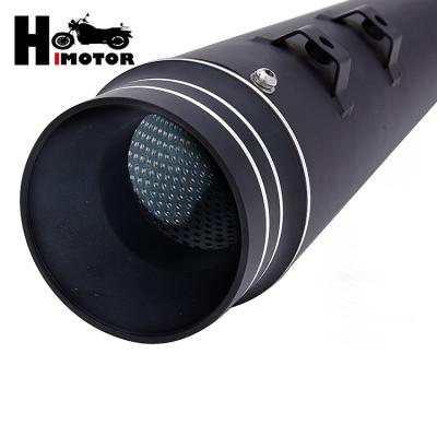 China Universal Q235 Muffler Black 4 Inch Slip On Motorcycle Exhaust Mufflers Pipe For Touring 95 Later Models for sale