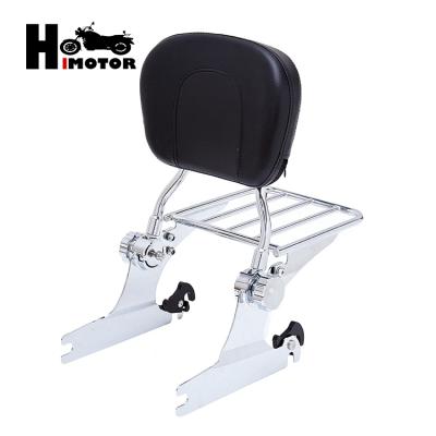 China Q235 Chrome Passenger Backrest Sissy Bar Road King Luggage Rack Docking Hardware Kit For Softail 200mm 06 for sale