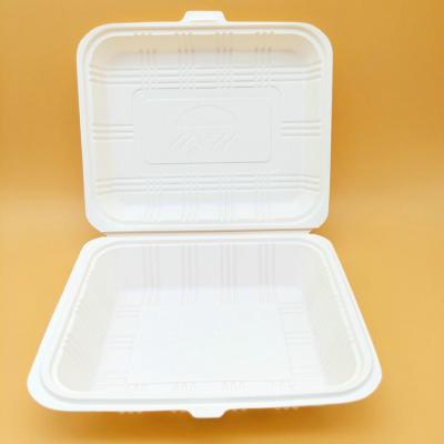 China Minimalist Biodegradable Bento Box Takeaway Box Fresh-keeping Cornstarch 600ml Flip Cover for sale