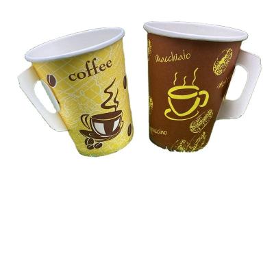 China Recycled Materials 9oz Paper Cups With Handle For Hot Drinking for sale