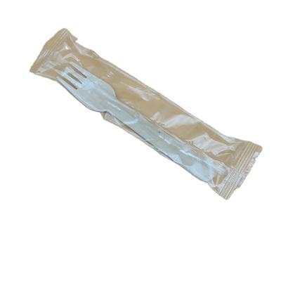 China Disposable Compostable Disposable Individual Packaging With Clear Plastic Bag Wooden Fork For Sale for sale