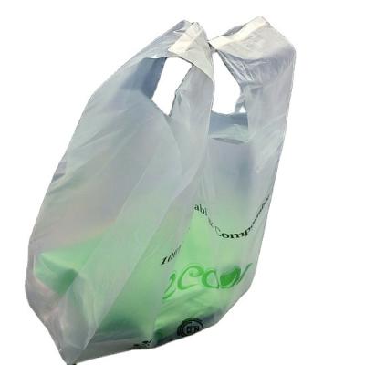 China Eco Friendly Disposable PLA T-shirt Shopping Bag Biodegradable PLA Bags for sale