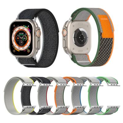 China New Two Color Nylon Loop Strap Trail Sport Strap Strap For Apple Watch Ultra 49mm 45mm 41mm 44mm 40mm Woven Nylon Watch Band Drag Loop 40mm Woven Nylon Watch Band for sale