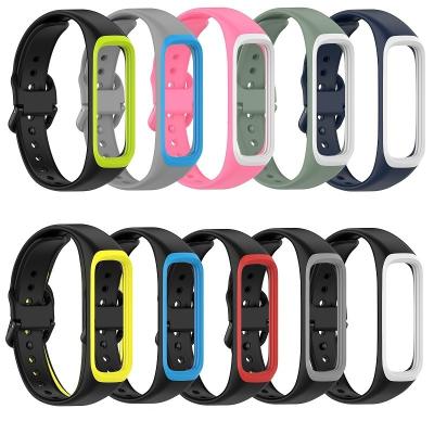 China Replacement Smart Watch Band Wristband Strap Accessories For Samsung Galaxy Fit Dual Color 2 SM-R220 Soft Silicone Watch Strap for sale