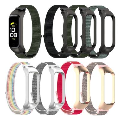 China Replacement Watch Band Smart Watch Strap For Samsung Galaxy Fitted 2 SM-R220 With Metal Buckle Protective Case Woven Nylon Watch Band for sale