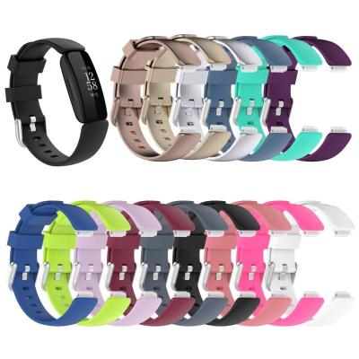 China Replacement Smart Watch Band Men Women Wristband Bracelet Strap For Fitbit Inspire Soft 2 Solid Color Silicone Watch Band for sale