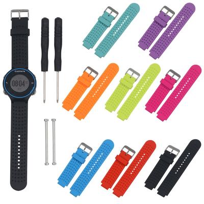 China Replace Fashionable Watchband for Garmin Forerunner 220 230 235 630 620 735 Approach S20 S5 S6 with Tools Sports Solid Color Silicone Breathable Watchband for sale