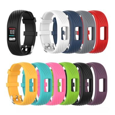 China Replacement Watch Band S/L Strap Replacement Strap Soft Pure Color Sports Strap For Garmin Vivofit 4 Rhomic Model Silicone Watch Band for sale