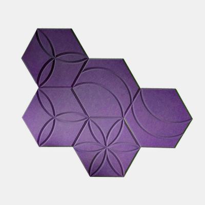 China Modern 3d Wallpaper Home Decoration Surround Hexagon Polyester Fiber Acoustic Wallpaper Wall Panels for sale