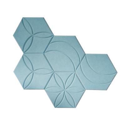 China New Arrival Market Trend Modern Decorative Acoustic Material Hexagon Polyester Fiber Acoustic Wall Panels for sale