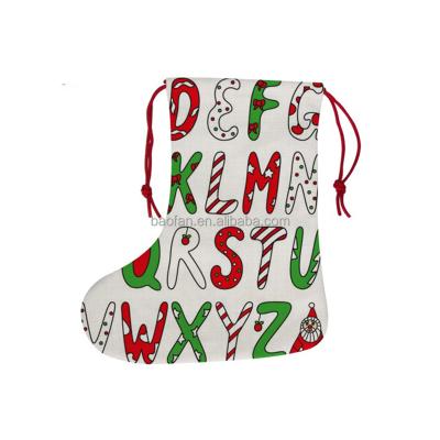 China Cotton Canvas Hot Sales Customized DIY Printable Blank Christmas Jars Cotton Canvas Sublimation Christmas Stocking for sale