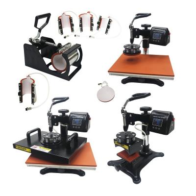 China Garment Shops 8 Combo In 1 Heat Press Sublimation Machine, T-shirt Mug Plate Mug Heat Transfer Machine for sale