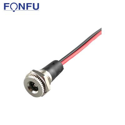 China DC-099 Automotive DC Power Jack Connector 5.5 x 2.1mm Threaded Female Panel Mount Power Jack With Wire for sale