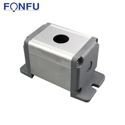 China Outdoor power control box 16mm metal aluminum alloy button switch box waterproof and dustproof single hole / switch box with side ear for sale