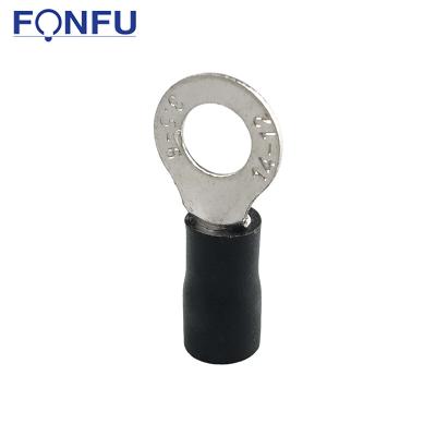 China Wire Connecting Cold Pressed Copper RV3.5-6 Round Terminal O Type Pre Insulated Coil Nose Connector for sale