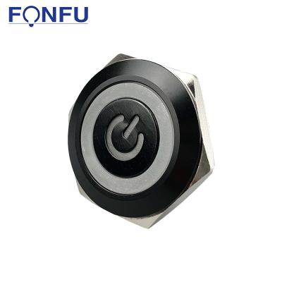 China 25mm Momentary Power OFF- Momentary Led Push Button (ON) Switch Black Shell Opened for sale