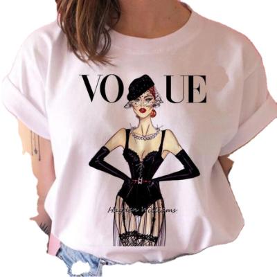 China Wholesale QUICK DRY Women's T-shirt 2021 New Summer Tops Fashion Girls Printing Trend All-match Short Sleeve Tees for sale