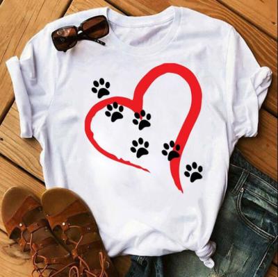 China 2021 Wholesale QUICK DRY Women's T-shirt Summer And Autumn Loose Letter Printing Round Neck Sleeve Ladies Short T-Shirts for sale