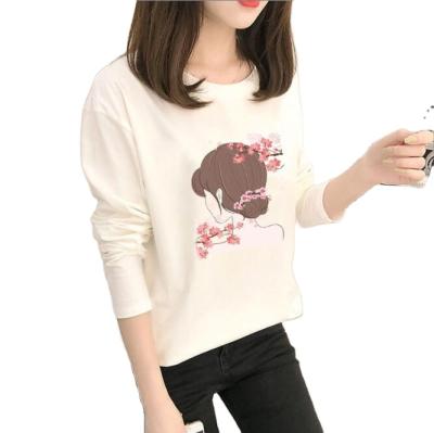 China Wholesale QUICK DRY Women's T-shirt 2021 Summer And Autumn Loose Letter Printing Round Neck Sleeve Ladies T-shirts Long for sale