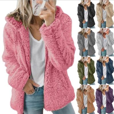 China Wholesale Women Anti-wrinkle Coats 2021 Winter New Plush Fleece Warm Short Hooded Wool Casual Coat S-5XL for sale